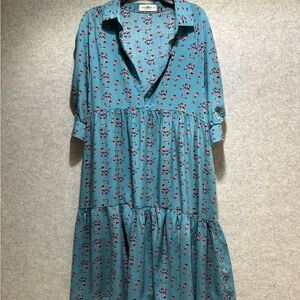 NATURAL LIFE Teal Floral Knee-Length Dress